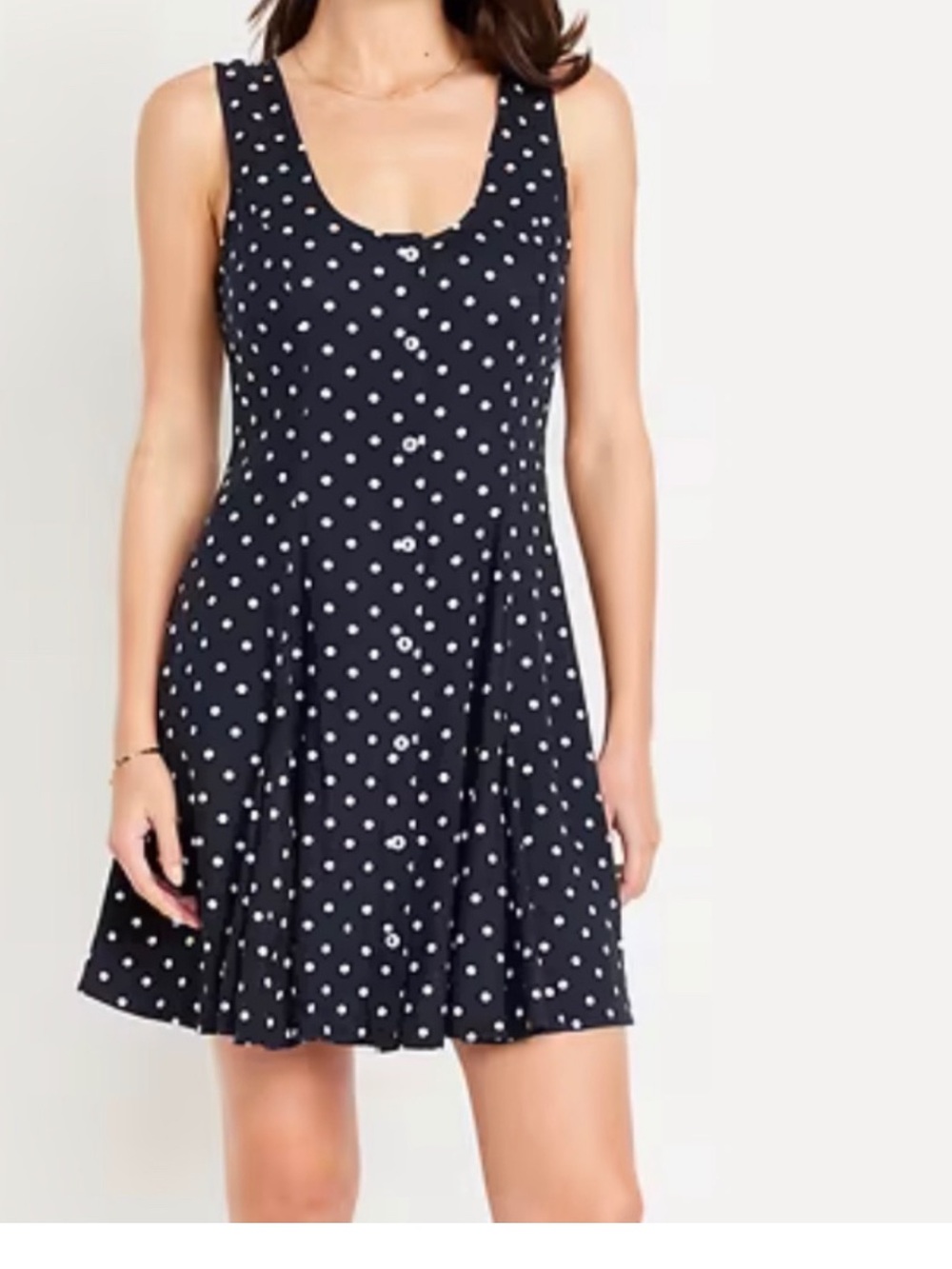 Old Navy Navy Blue Polka Dot Dress with Tie